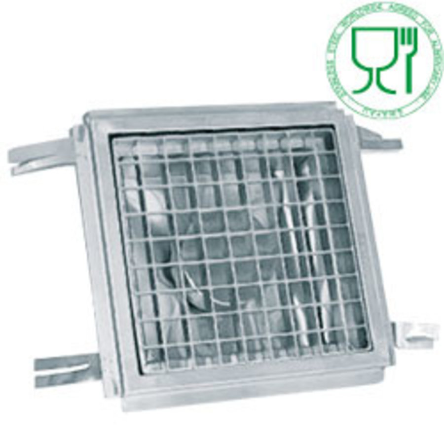 Caniveau de drainage avec sortie verticale | acier inoxydable | 40x40x13 cm