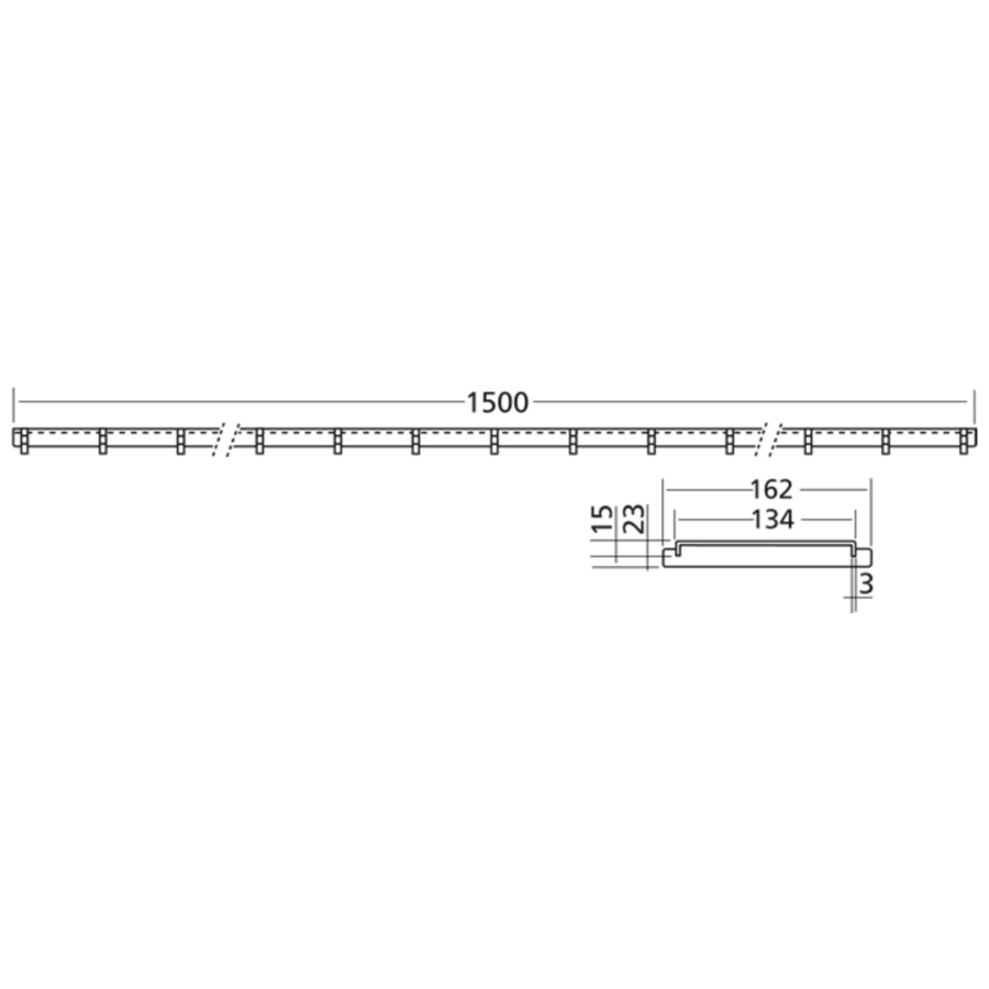 | Acier inoxydable | Couverture de plaque | 150 x 20 cm