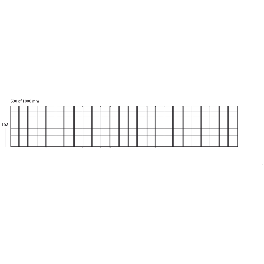 | Maas grid | Stainless steel | 49.8 x 16.1 x 2.3 cm