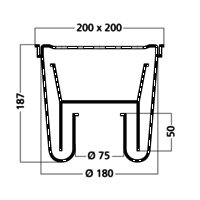 Bucket Floor Pit | ABS | 45 l/min | Bottom outlet