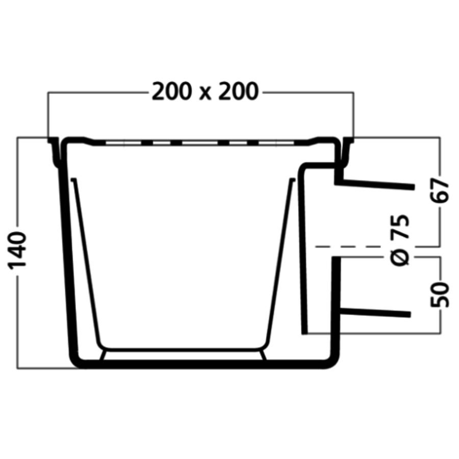 Bucket Floor Pit | ABS | 45 l/min | Square