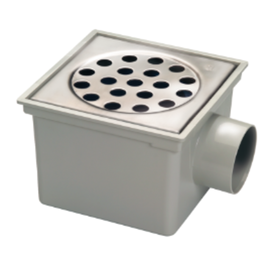 Eimerbodengrube | ABS | 45 l/min | Quadrat | 19 Abflusslöcher
