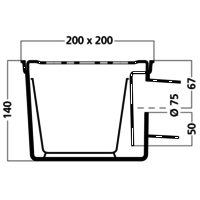 Bucket Floor Pit | ABS | 45 l/min | Square | 19 Drain Holes
