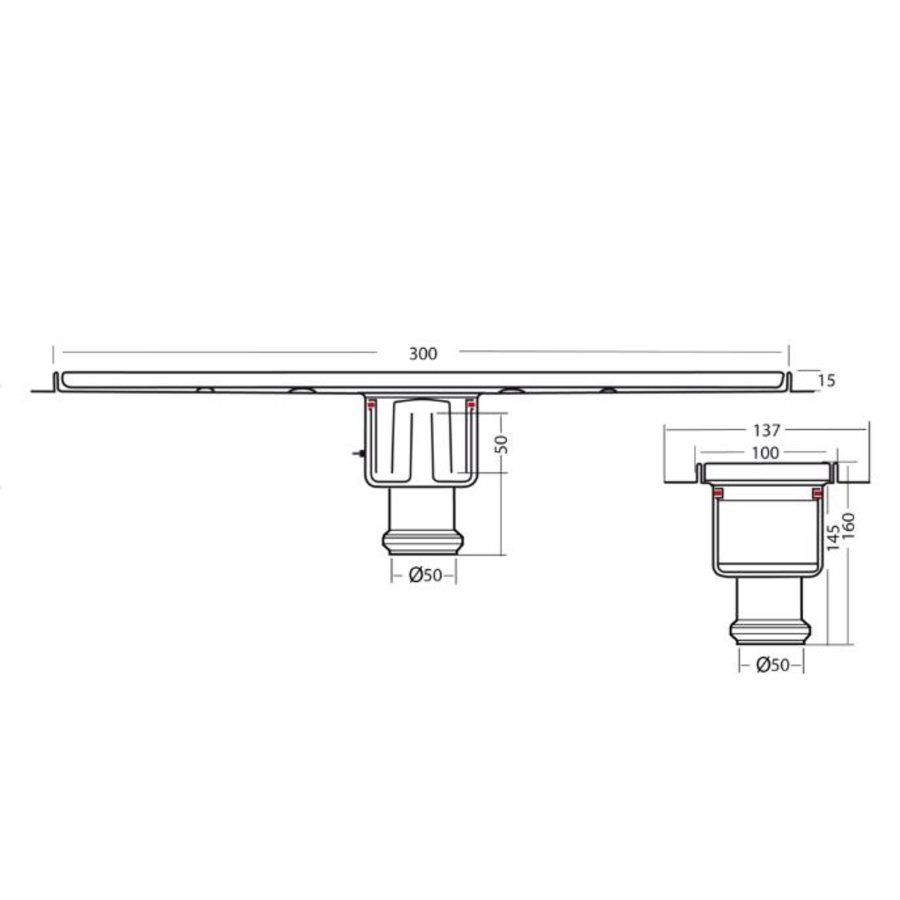 Drainer | 300 mm | sous