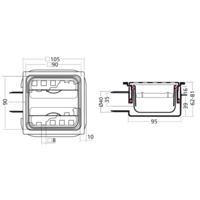 Fosse de drainage | ABS Puthuis | 25 trous de drainage | Acier inoxydable