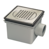 HorecaTraders Fosse de sol à godets | ABS | 45 l/min | Carré | Incl. Piège à sable