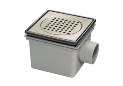  HorecaTraders Fosse de sol à godets | ABS | 45 l/min | Carré | Incl. Piège à sable 