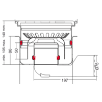 Drainer | acier inoxydable | 75 l/min | 200 x 200 mm