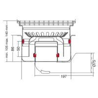 Drainer | acier inoxydable | 75 l/min | 200 x 200 mm