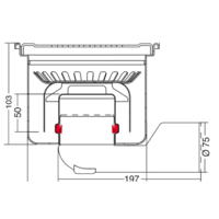 Drain | Stainless steel 75 l / min | 200 x 200 mm