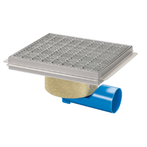  HorecaTraders Drain | Stainless steel | 75l/min | 300 x 300 mm 
