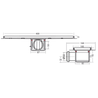 Drainage gutter | Stainless steel 30l / min | 400 x 100 mm