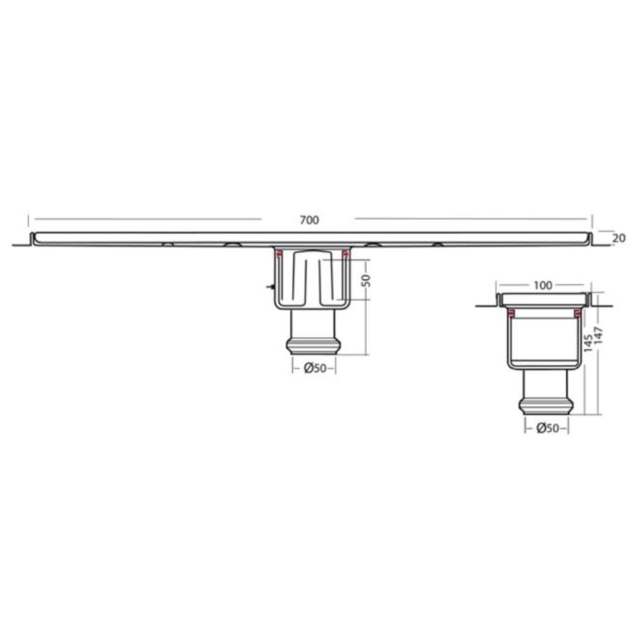 Drainer | 700 mm | sous