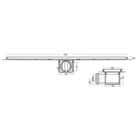 Entwässerungsrinne | Edelstahl | 30l/min | 700 x 100 mm