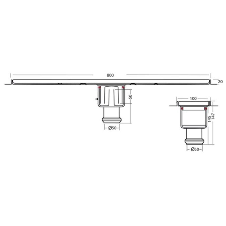 Drainer | 800 mm | sous