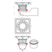 Fosse de drainage en acier inoxydable | 100 x 100 mm | 30 l/min