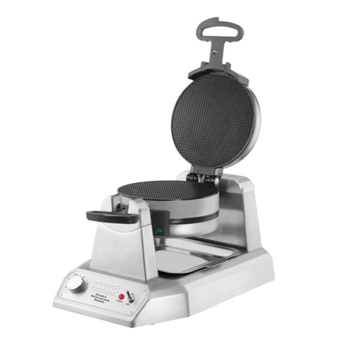 HorecaTraders Machine à cornets de glace en acier inoxydable | rond | Double | 120 cônes/heure 