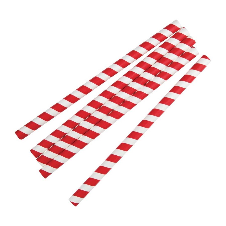 Articles | pailles à smoothie rayées rouge/blanc | 250 pièces
