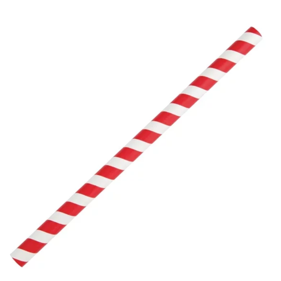 Papers red / white striped smoothie straws 250 pieces