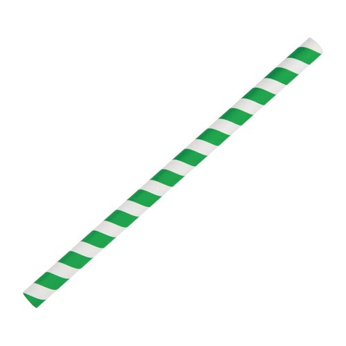  HorecaTraders Papers Green / white striped smoothie straws 250 pieces 