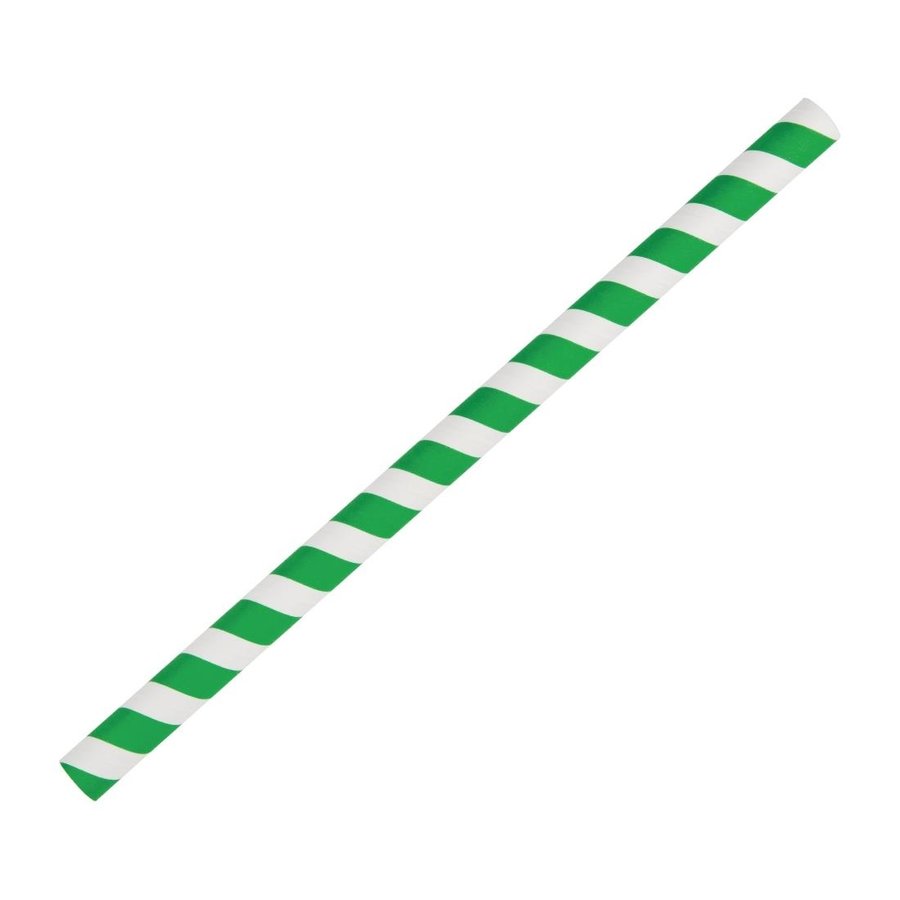 Papers Green / white striped smoothie straws 250 pieces