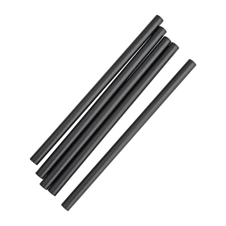 Pailles en papier | Noir | 250 pièces