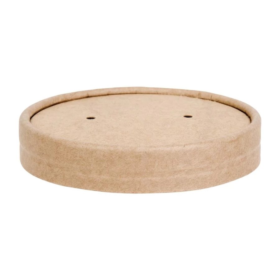 Couvercle en papier durable pour tasses à soupe | 500 pièces