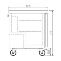 Bar fridge with 2 drawers 4 wheels 210 Content