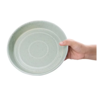 plat rond et plat | vert | 22 cm | Cheval | 4 pièces