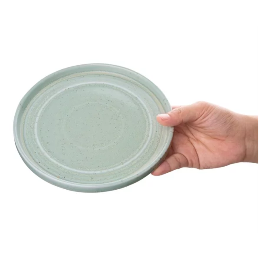 Assiette plate ronde | vert | 22 cm | Cheval | 6 pièces