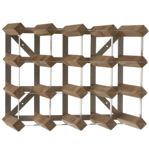  HorecaTraders Weinregal aus Holz/Metall | 16 Flaschen | 42 x 22,8 x (h) 32,4 cm 