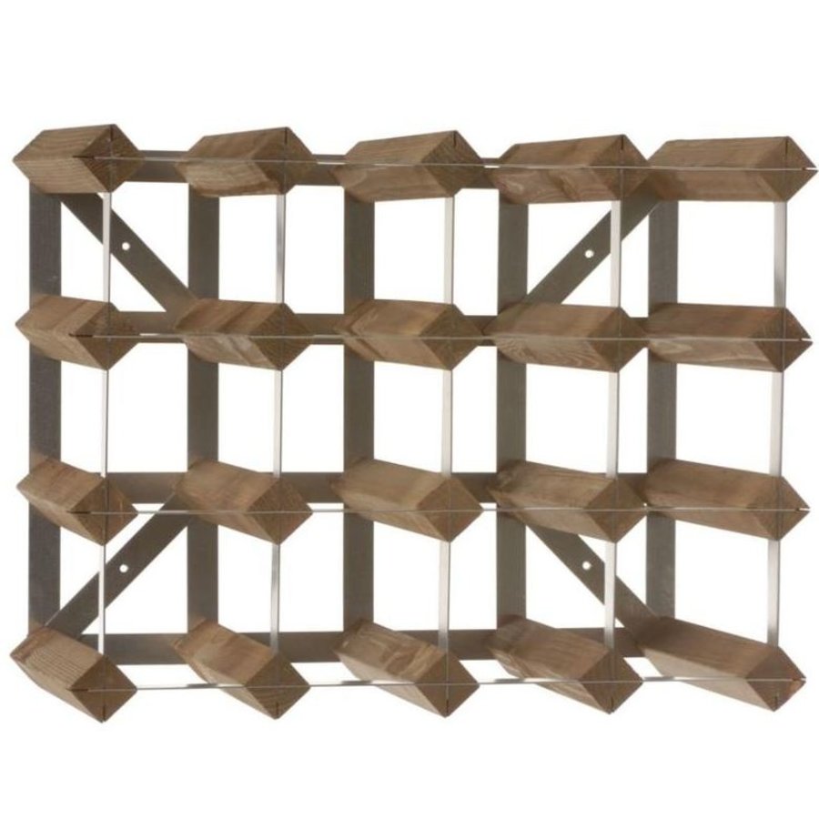 Wooden / Metal wine rack 16 bottles 42 x 22.8 x (h) 32.4 cm | Wood / Metal