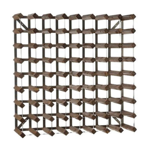  HorecaTraders Weinregal 72 Flaschen | 80,4 x 22,8 x (h) 80,4 cm | Holz / Metall 