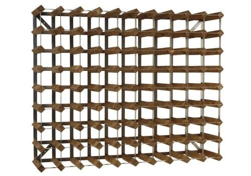  HorecaTraders Wijnrek 90 flessen | 99,6 x 22,8 x (h) 80,5cm | Hout / Metaal 