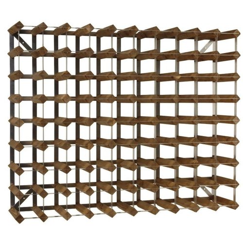  HorecaTraders Wijnrek 90 flessen | 99,6 x 22,8 x (h) 80,5cm | Hout / Metaal 