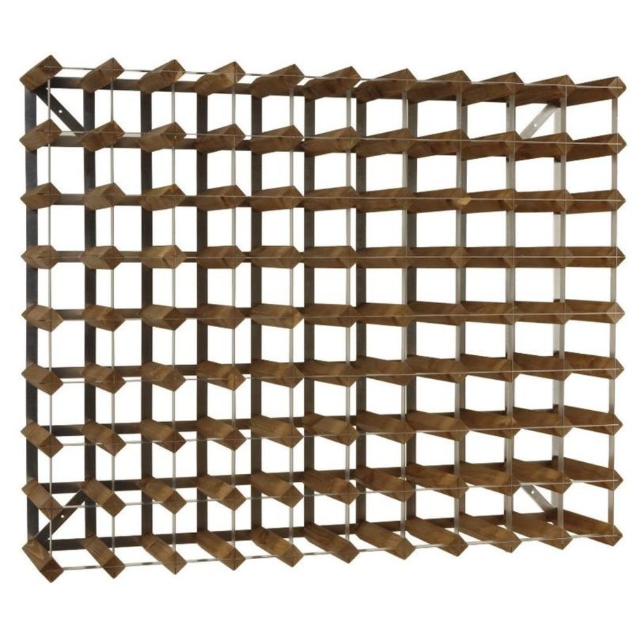 Casier à vin 90 bouteilles | 99,6 x 22,8 x (h) 80,5 cm | Bois / Métal
