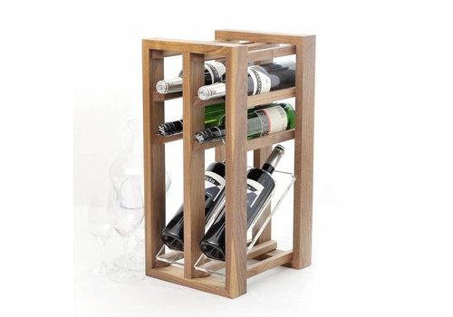  HorecaTraders Wooden wine rack display | Suitable for six bottles 