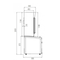 Unité de refroidissement murale avec combinaison congélateur | Noir | Portes vitrées (2)
