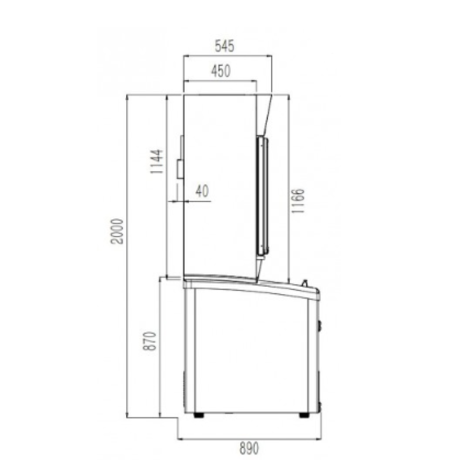 Wall-mounted cooling unit with freezer combination | Black | Glass doors (2)