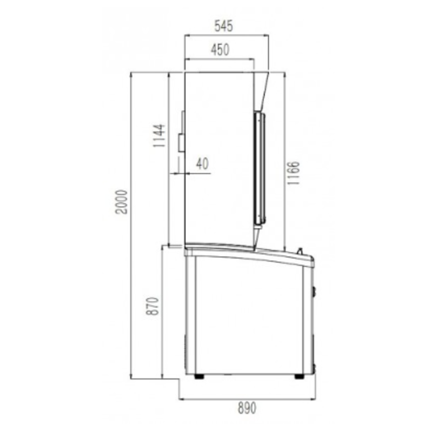 Wall fridge with freezer combination | Black | Glass doors