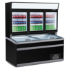 Combisteel Wall-mounted cooling unit with freezer combination | Black | Glass doors