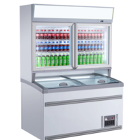 Wall-mounted cooling unit with freezer combination | White | Glass doors (2)