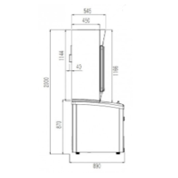 Wall-mounted cooling unit with freezer combination | White | Glass doors (2)
