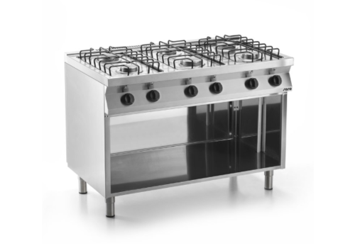  Saro Cuisinière à gaz avec socle | 6 Fosse | 1200x700x(H)850mm 