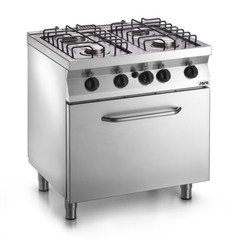  Saro Cuisinière à gaz avec four à gaz | 4 fosses | 800x700x(H)850mm 
