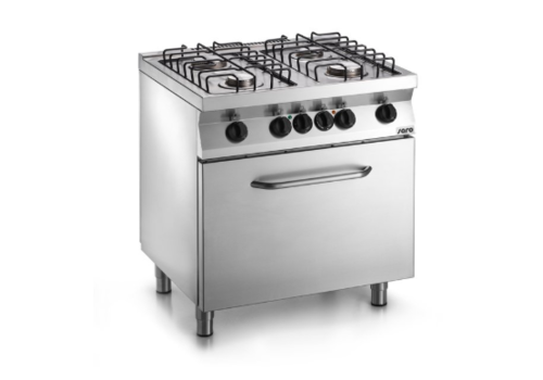  Saro Cuisinière à gaz avec four électrique | 4 fosses | 800x700x(H)850mm 