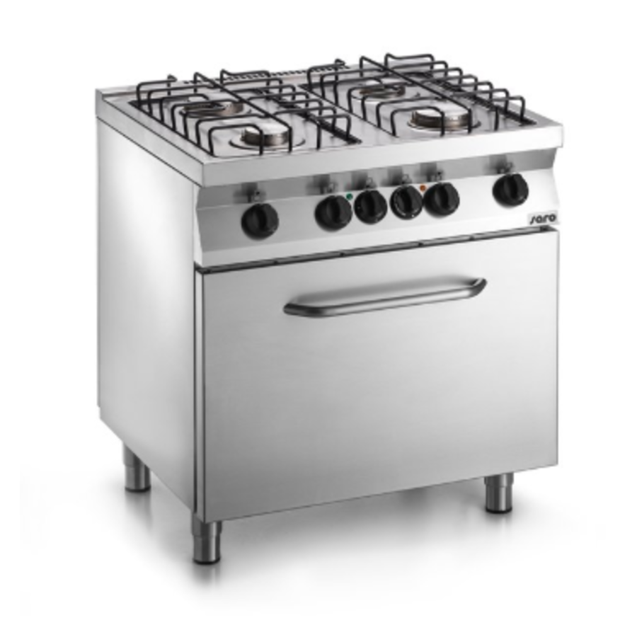 Cuisinière à gaz avec four électrique | 4 fosses | 800x700x(H)850mm