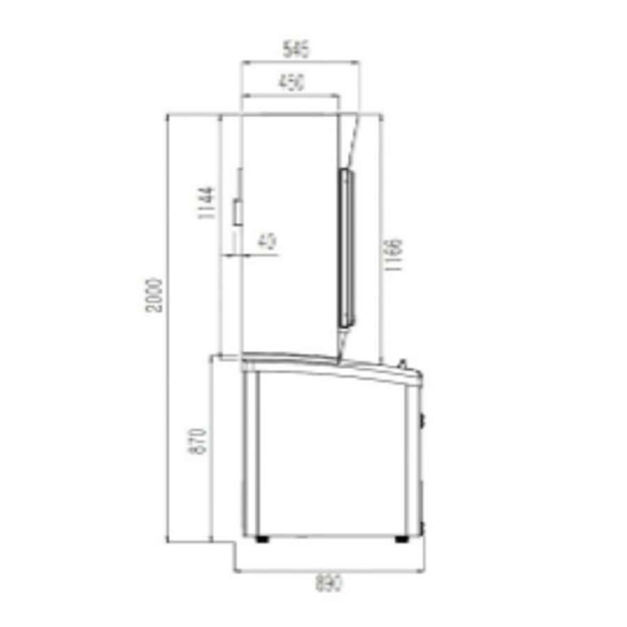 Wandgefrierschrank | 230 V | 269 kg | Schwarz | 2 Glastüren