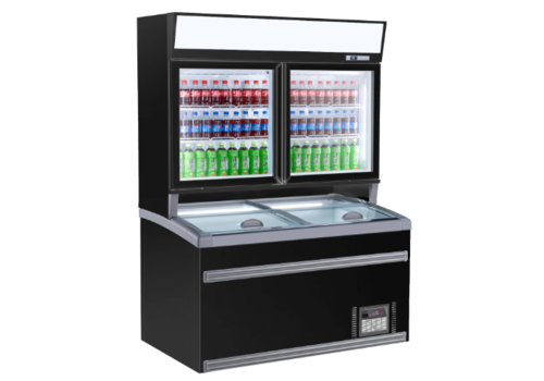  Combisteel Wandgefrierschrank | 230 V | 269 kg | Schwarz | 2 Glastüren 