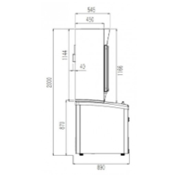 Wall Freezer | 230 V | 269 kg | Black | 3 glass doors